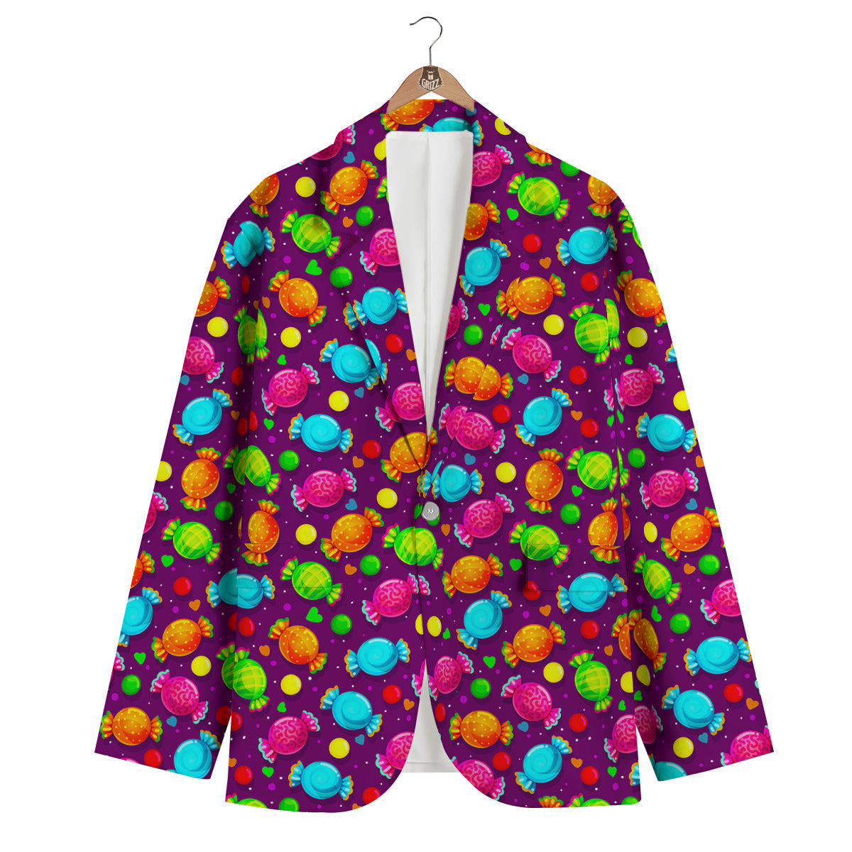 Toffee Candy Pattern Print Men's Blazer-grizzshop