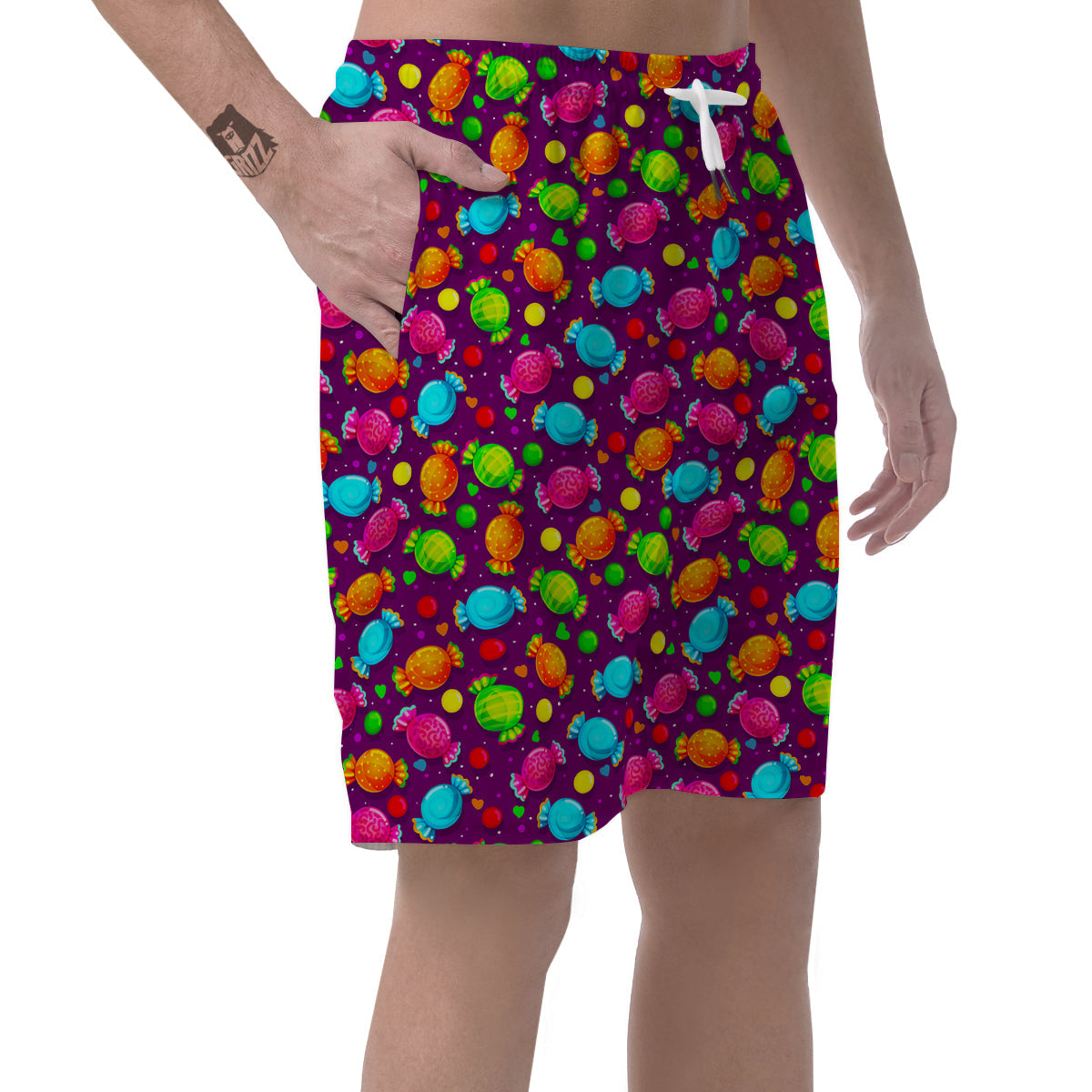 Toffee Candy Pattern Print Men's Shorts-grizzshop