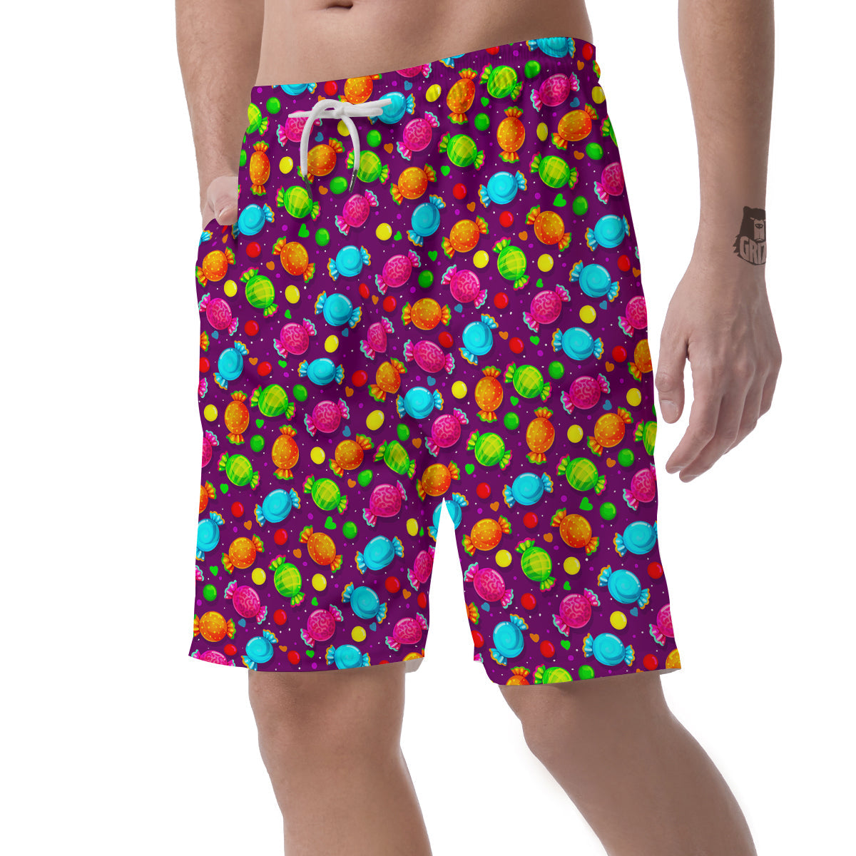 Toffee Candy Pattern Print Men's Shorts-grizzshop