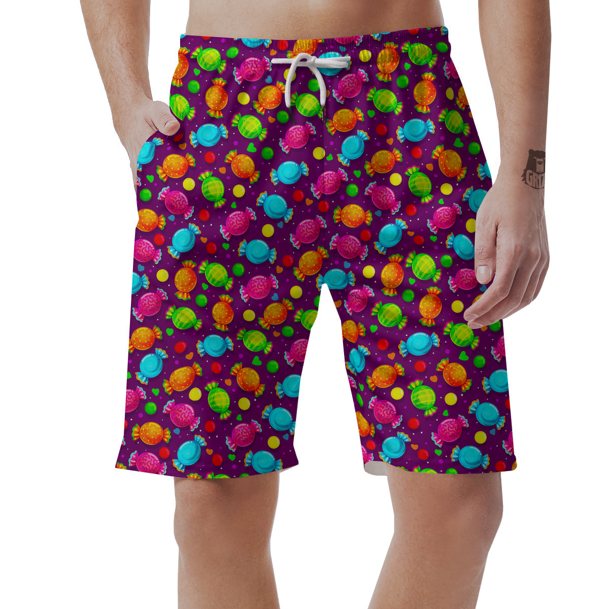 Toffee Candy Pattern Print Men's Shorts-grizzshop