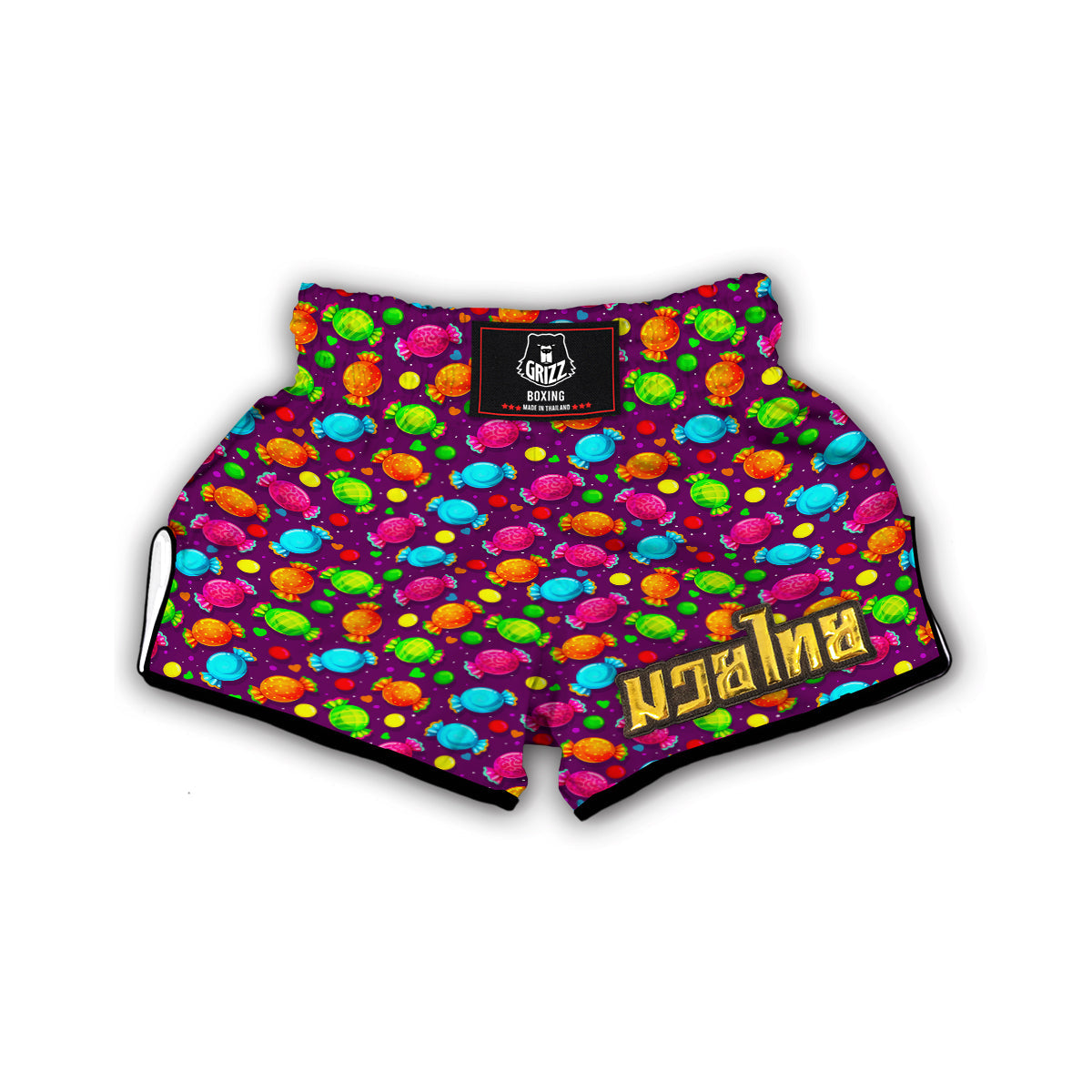 Toffee Candy Pattern Print Muay Thai Boxing Shorts-grizzshop