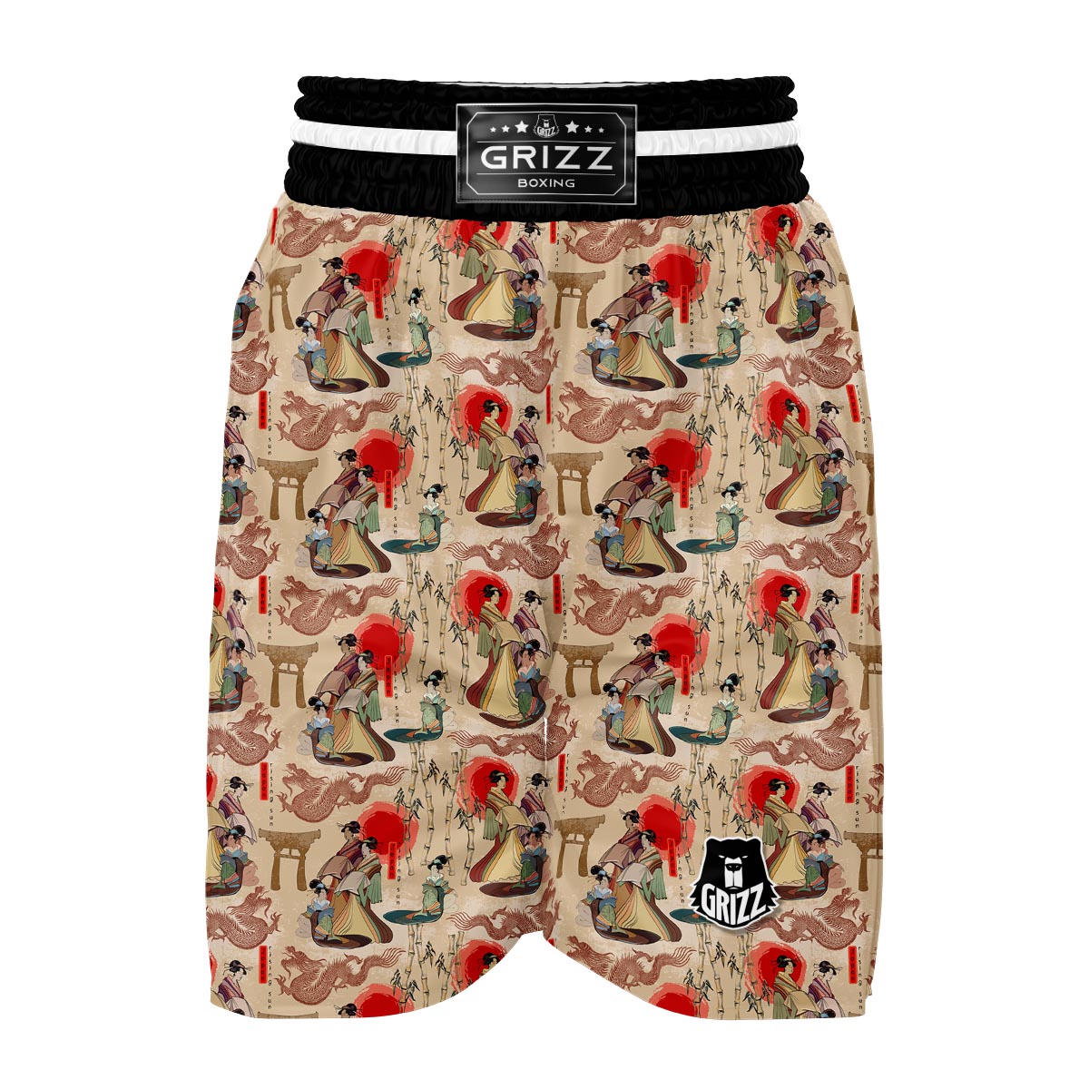 Tokyo Japanese Pattern Print Boxing Shorts-grizzshop