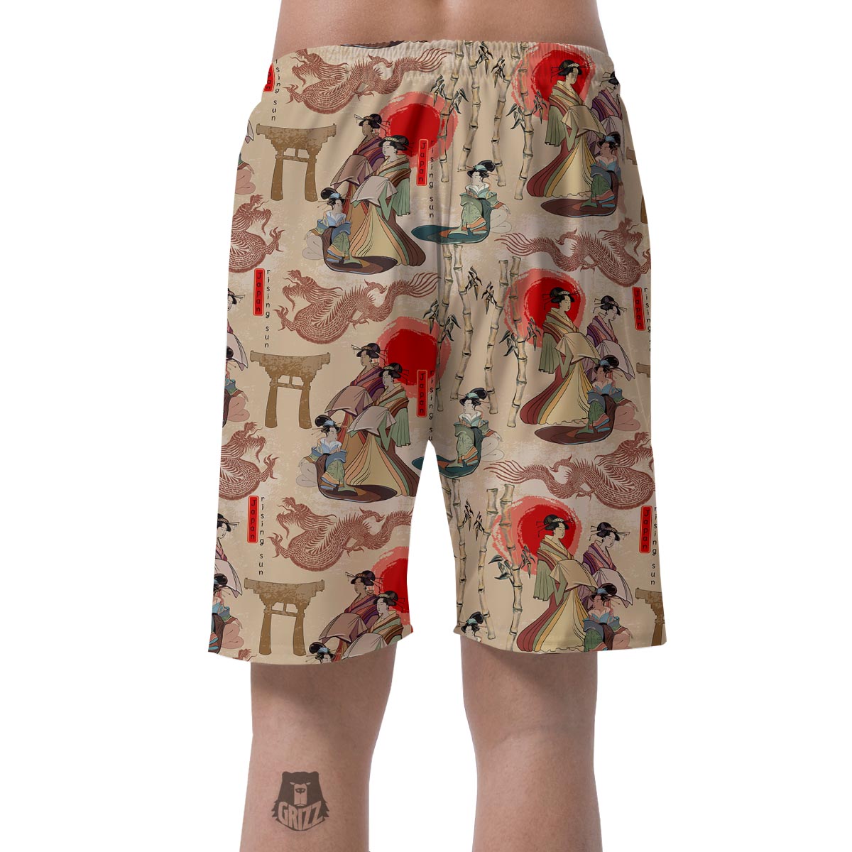 Tokyo Japanese Pattern Print Men's Shorts-grizzshop