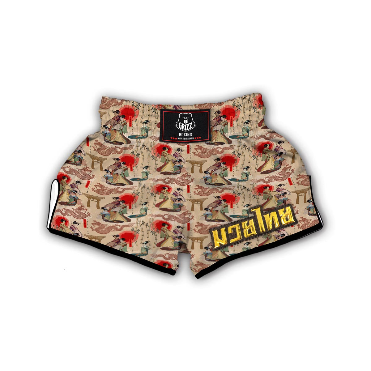 Tokyo Japanese Pattern Print Muay Thai Boxing Shorts-grizzshop