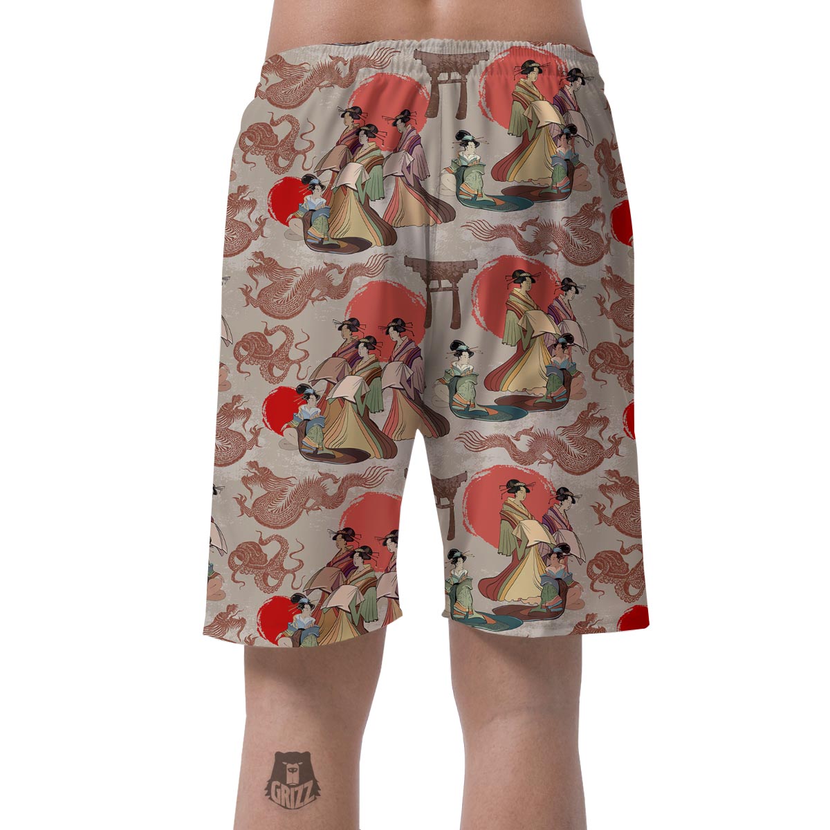 Tokyo Japanese Print Pattern Men's Shorts-grizzshop