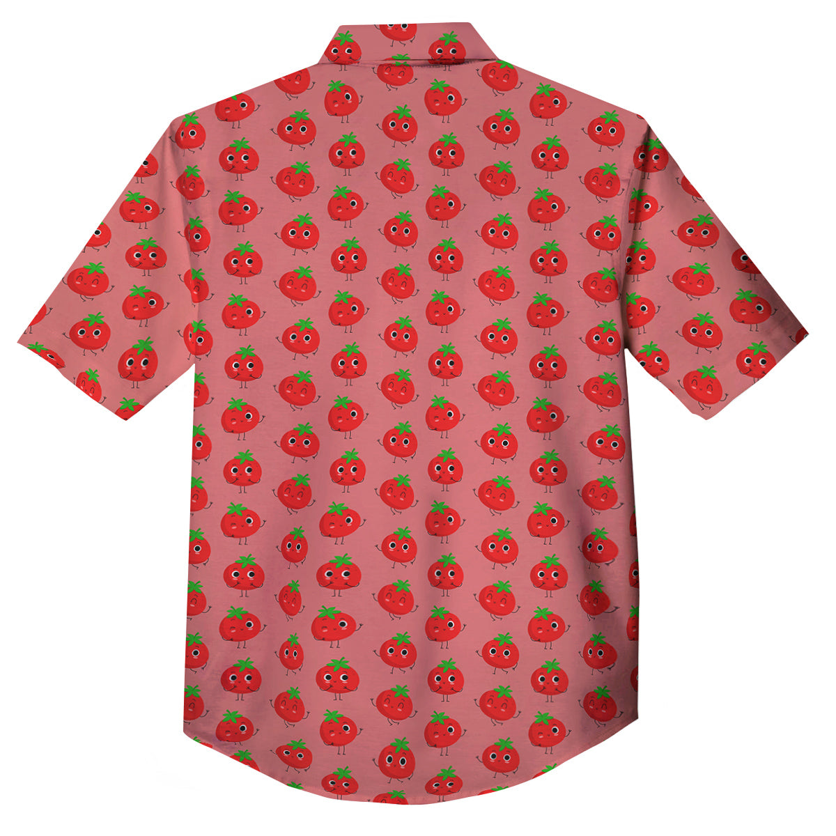 Tomato Cute Print Pattern Button Up Shirt-grizzshop