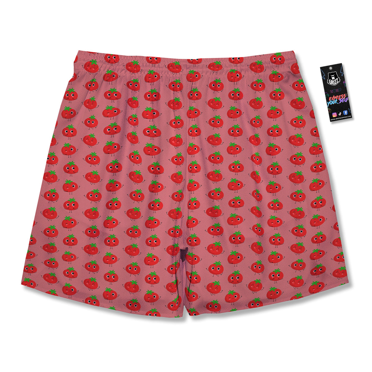 Tomato Cute Print Pattern Men's Running Shorts-grizzshop