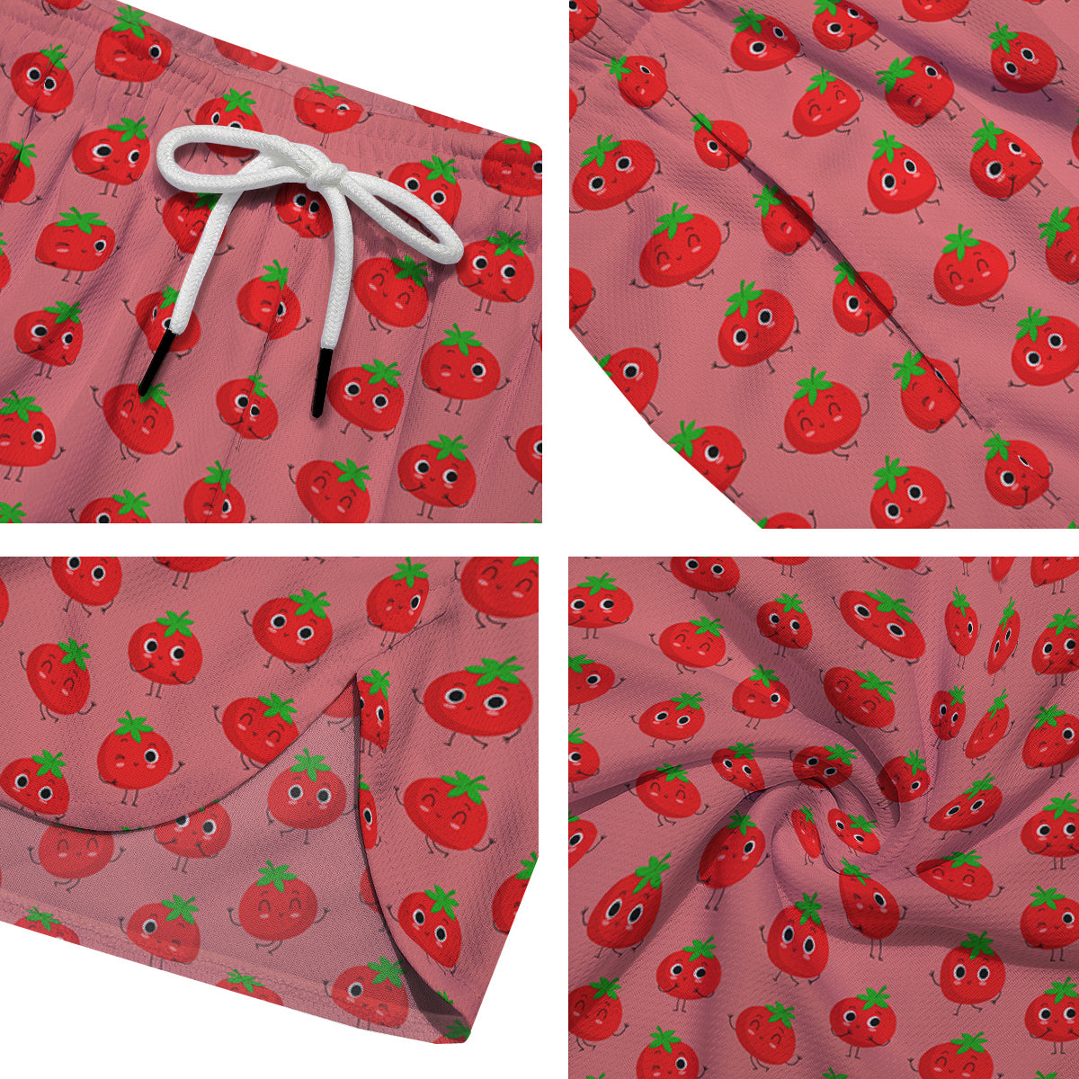 Tomato Cute Print Pattern Men's Running Shorts-grizzshop