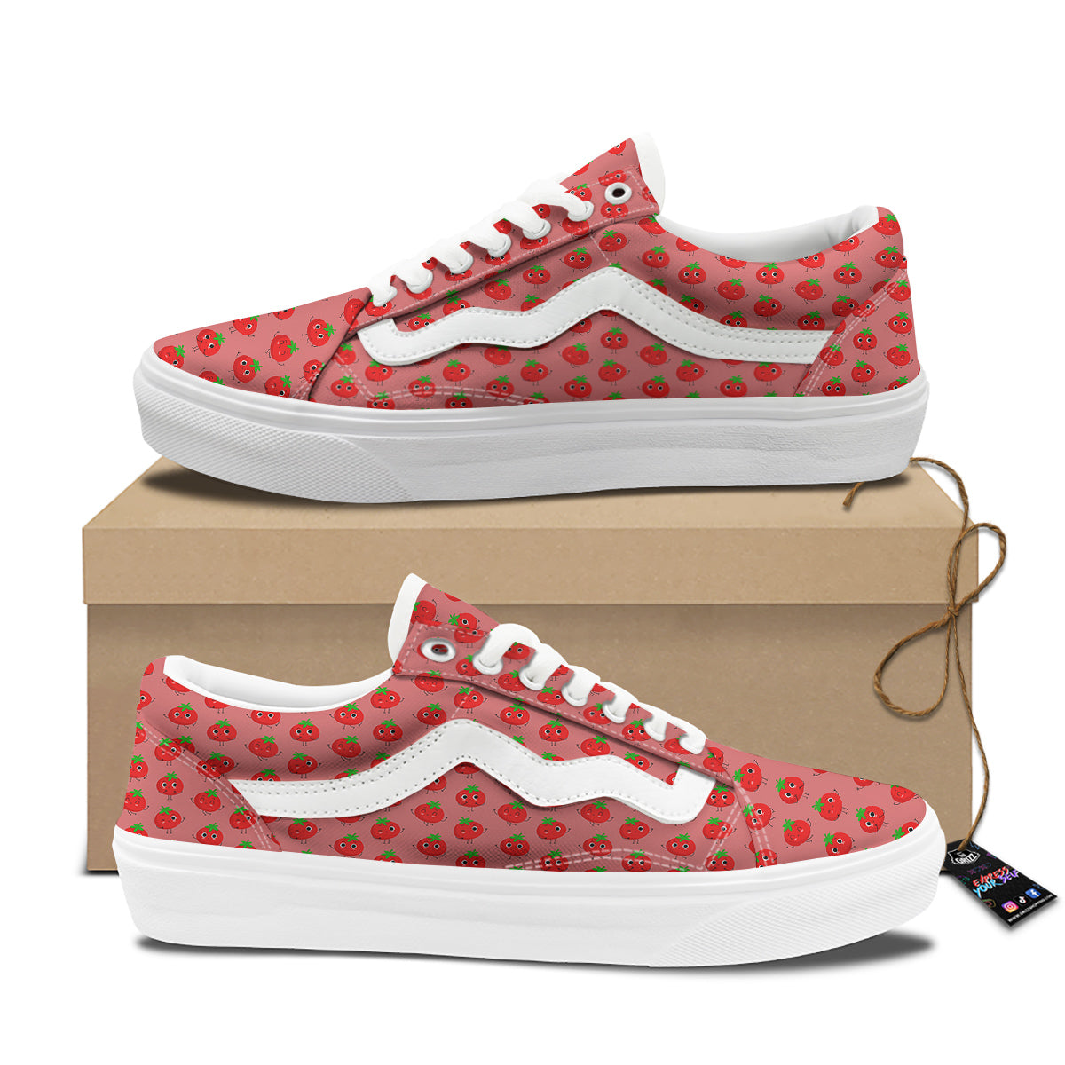 Tomato Cute Print Pattern Skate Shoes-grizzshop