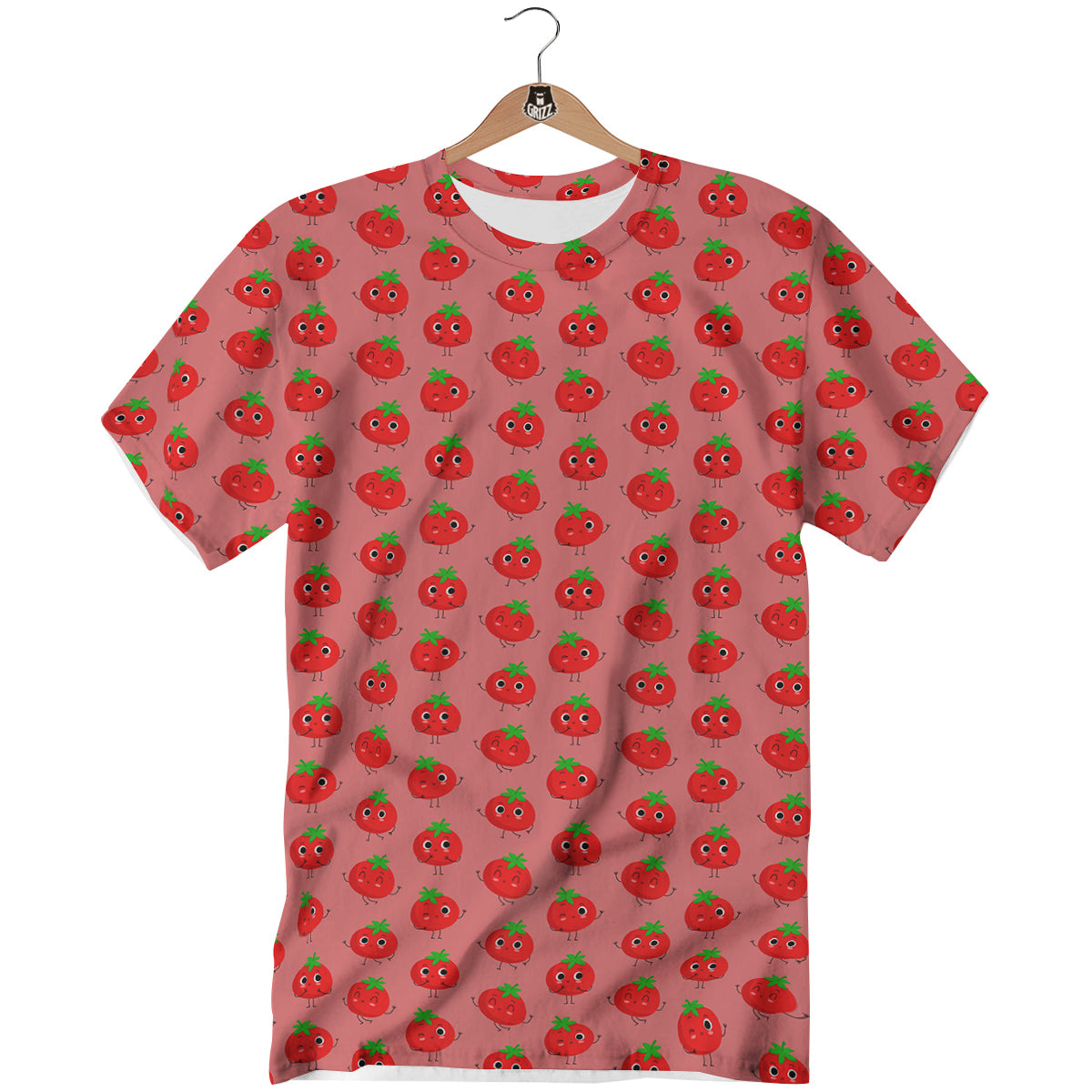 Tomato Cute Print Pattern T-Shirt-grizzshop