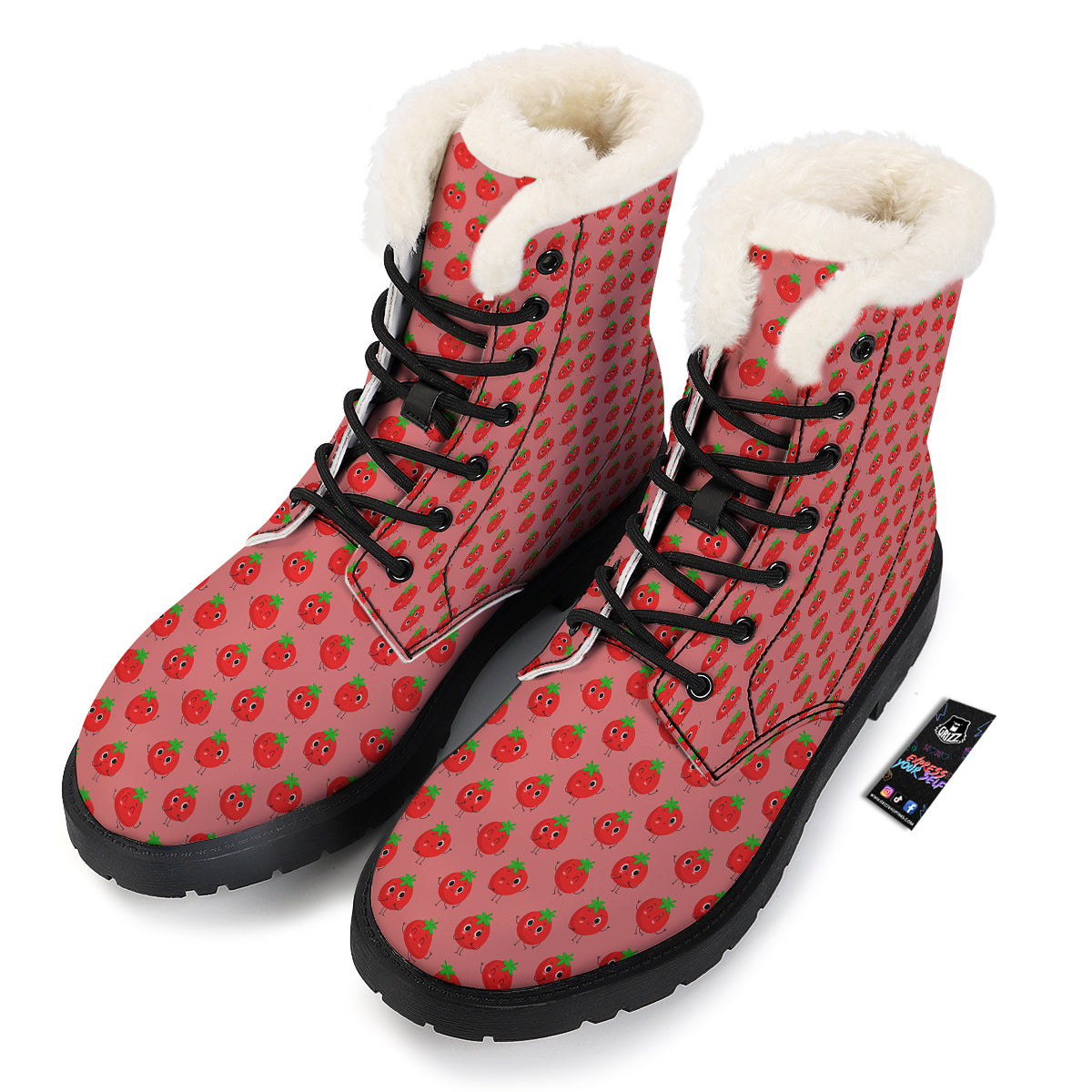 Tomato Cute Print Pattern Winter Boots-grizzshop