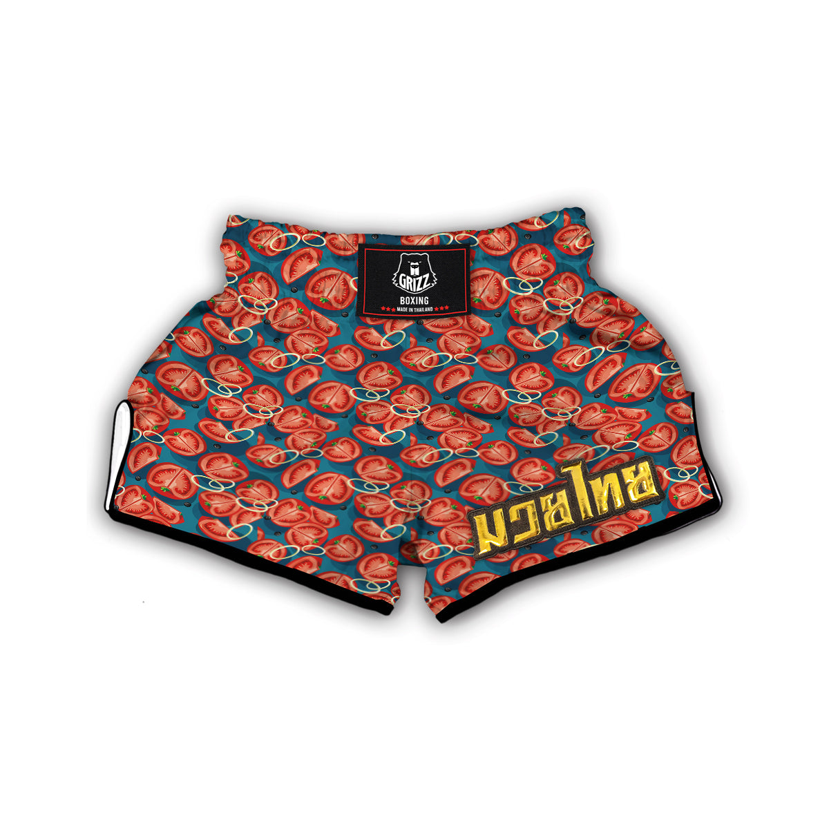 Tomato Exotic Red Print Pattern Muay Thai Boxing Shorts-grizzshop