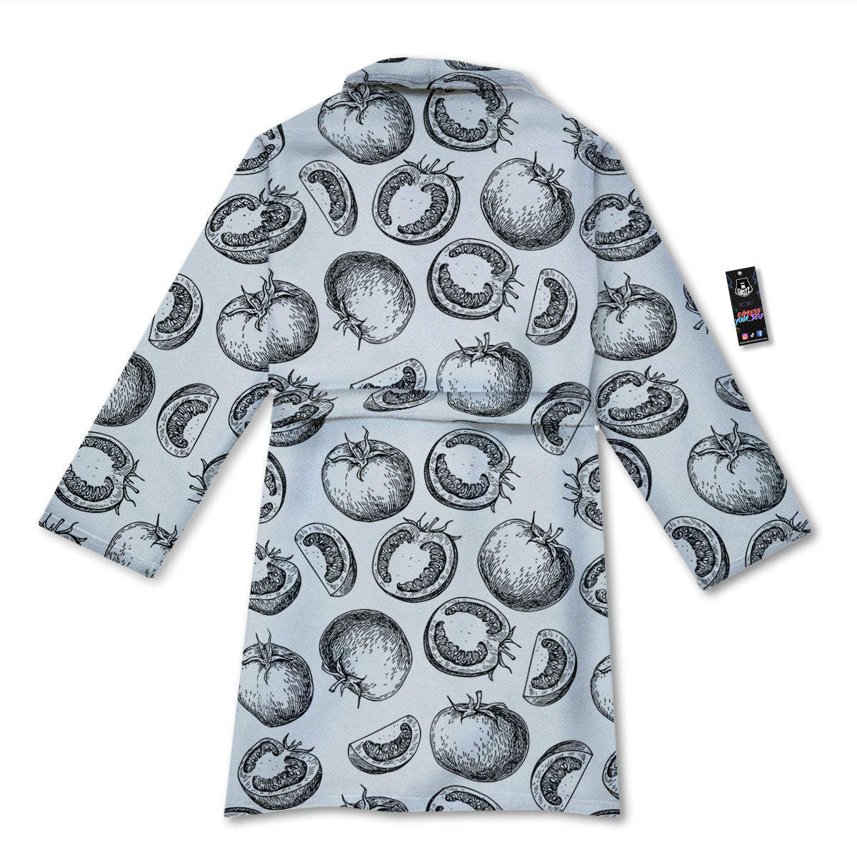 Tomato Hand Drawn Print Pattern Bathrobe-grizzshop
