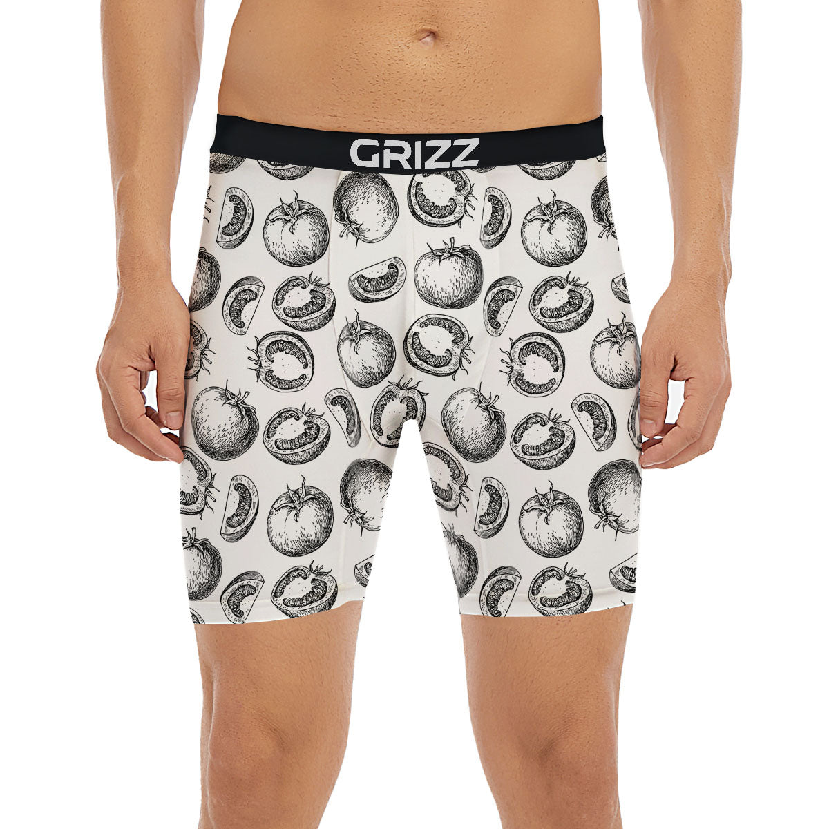 Tomato Hand Drawn Print Pattern Boxer Briefs-grizzshop
