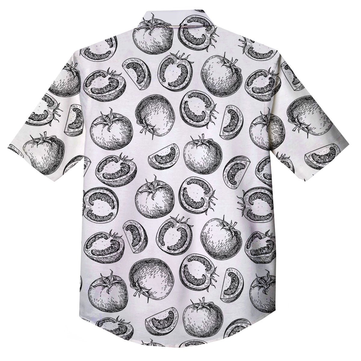 Tomato Hand Drawn Print Pattern Button Up Shirt-grizzshop
