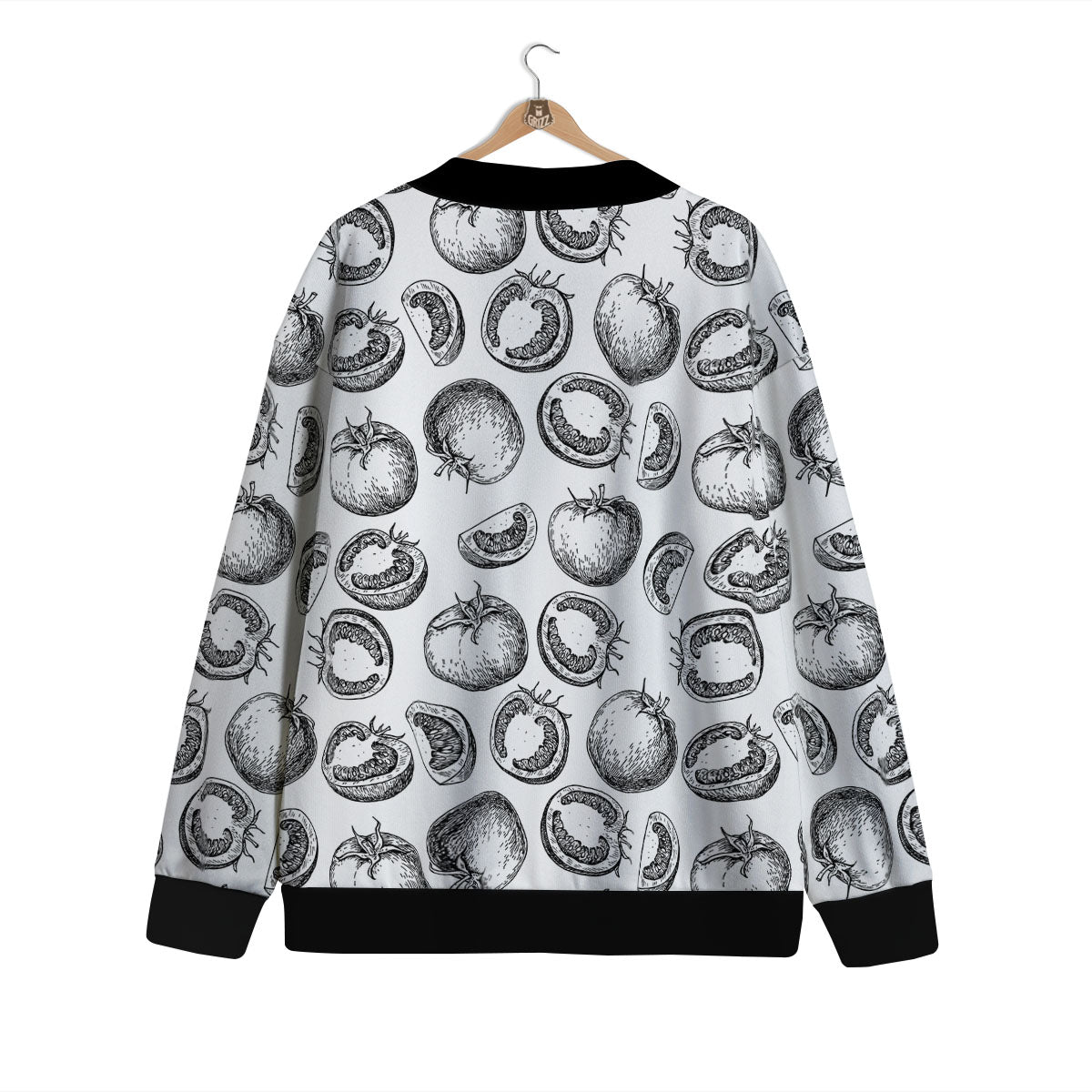 Tomato Hand Drawn Print Pattern Cardigan-grizzshop