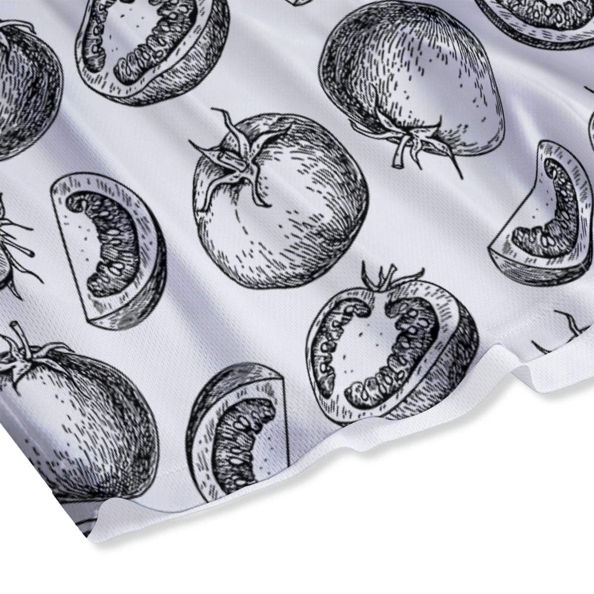 Tomato Hand Drawn Print Pattern Mesh Shorts-grizzshop