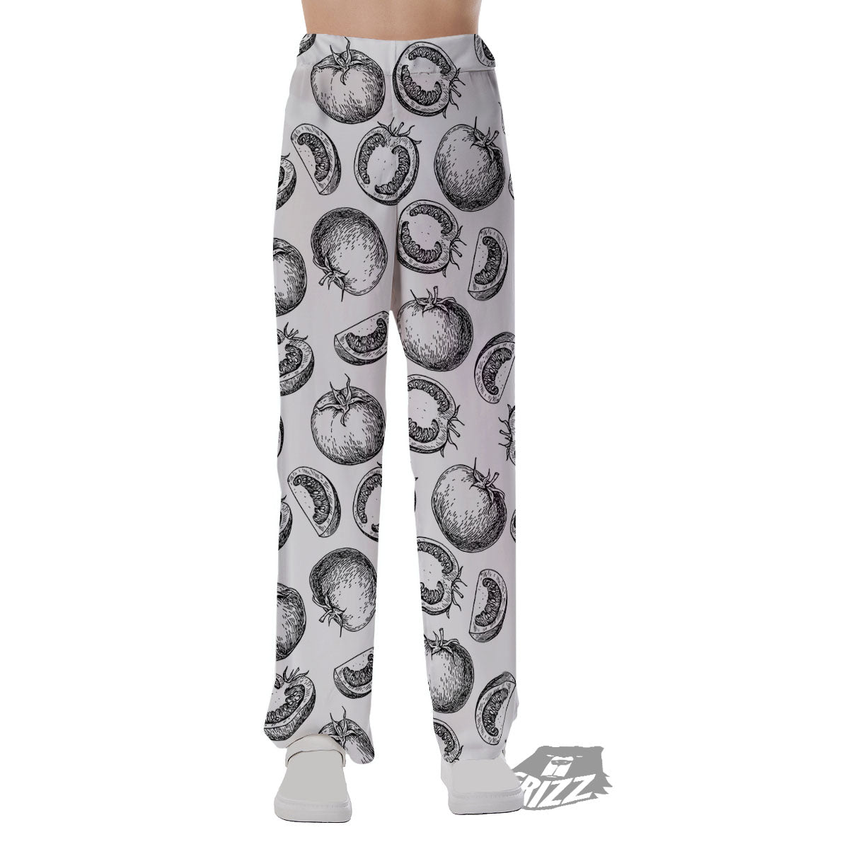 Tomato Hand Drawn Print Pattern Pajama Pants-grizzshop