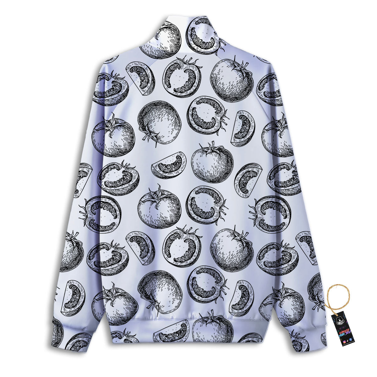 Tomato Hand Drawn Print Pattern Track Jacket-grizzshop