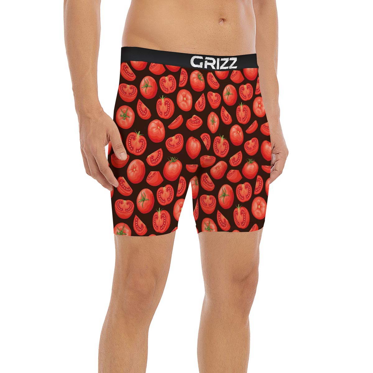 Tomatoes Red Print Pattern Boxer Briefs-grizzshop
