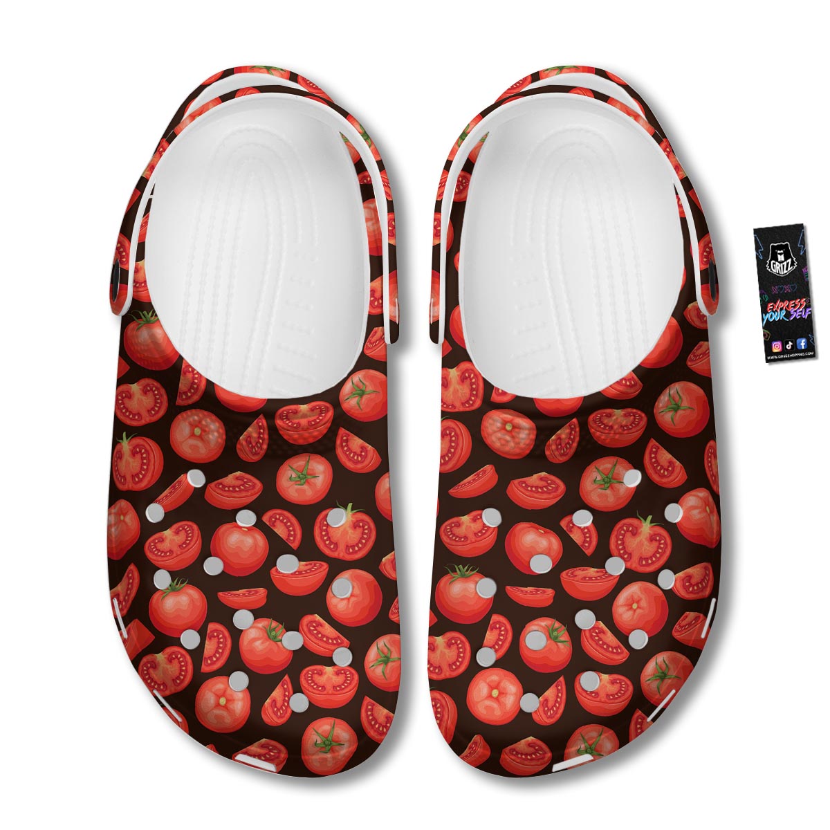 Tomatoes Red Print Pattern Clog-grizzshop