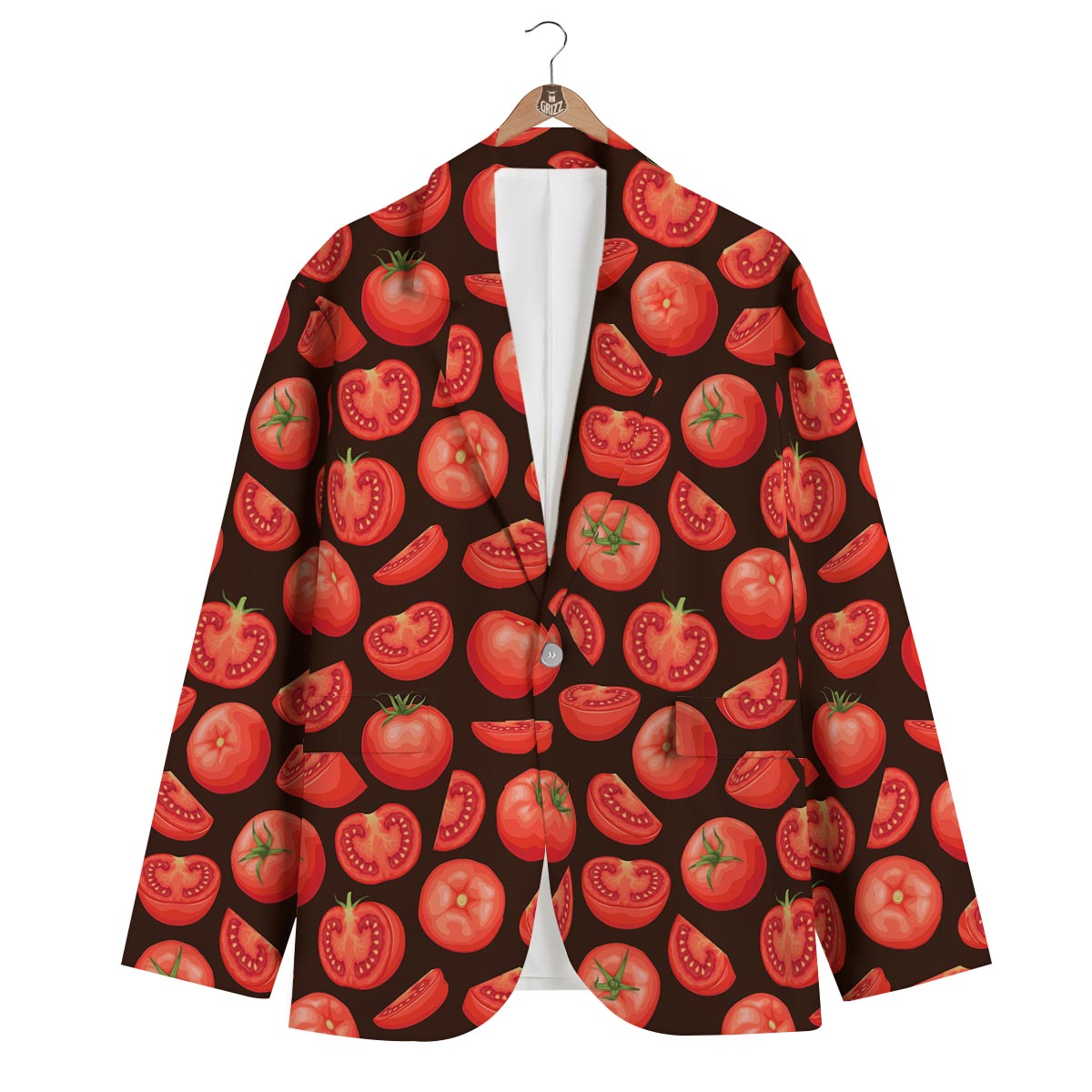 Tomatoes Red Print Pattern Men's Blazer-grizzshop
