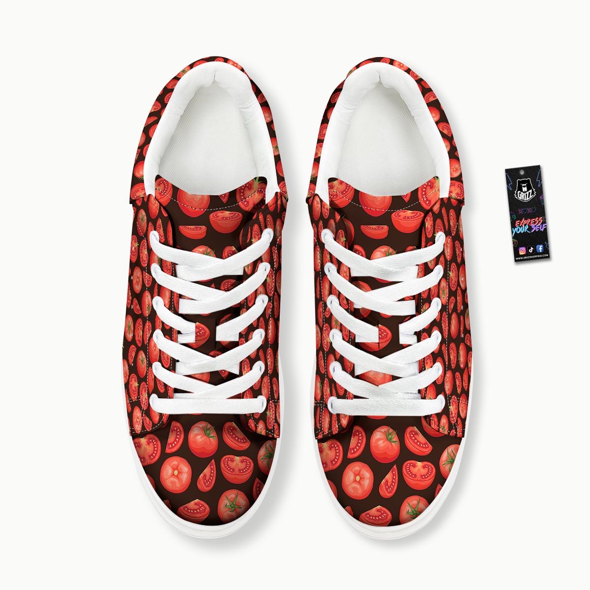Tomatoes Red Print Pattern Platform Shoes-grizzshop