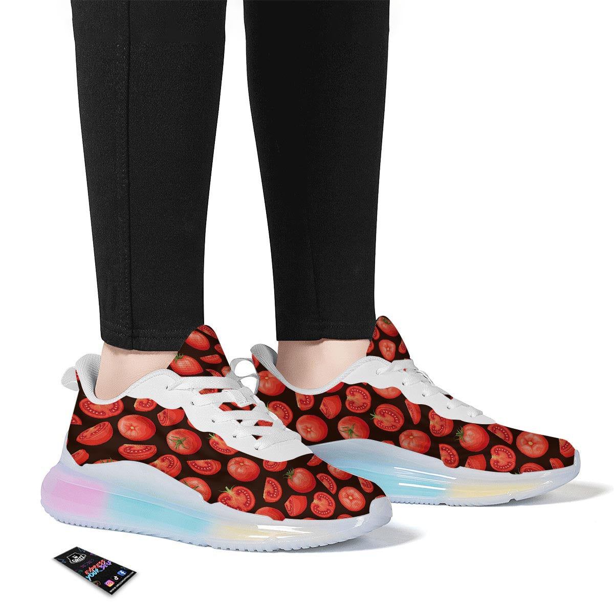 Tomatoes Red Print Pattern Running Sneakers-grizzshop