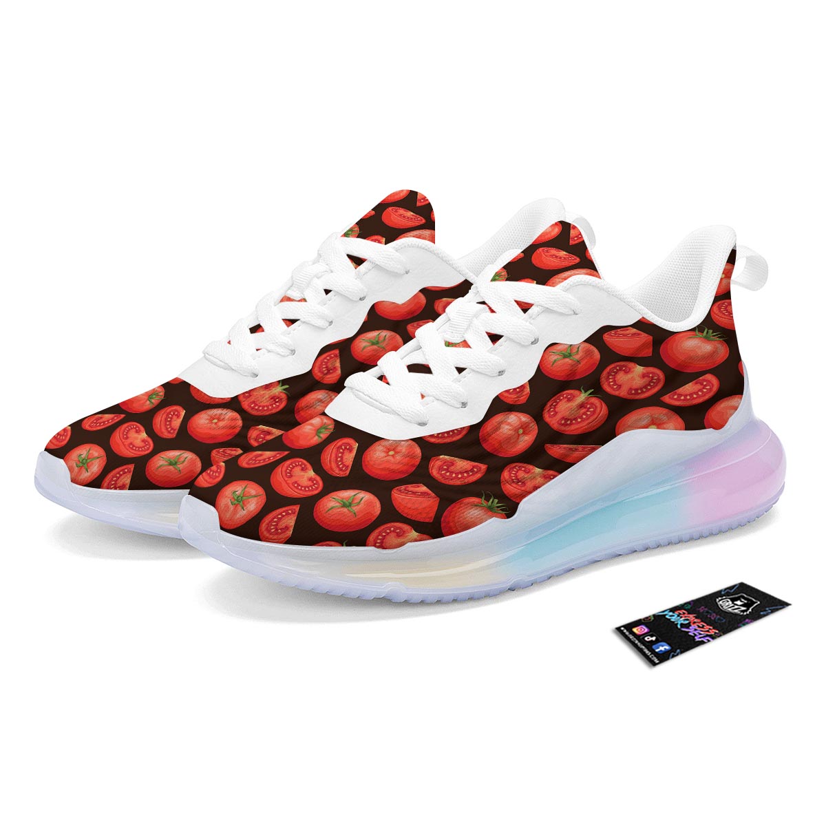 Tomatoes Red Print Pattern Running Sneakers-grizzshop