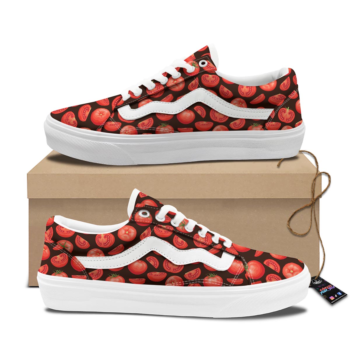 Tomatoes Red Print Pattern Skate Shoes-grizzshop