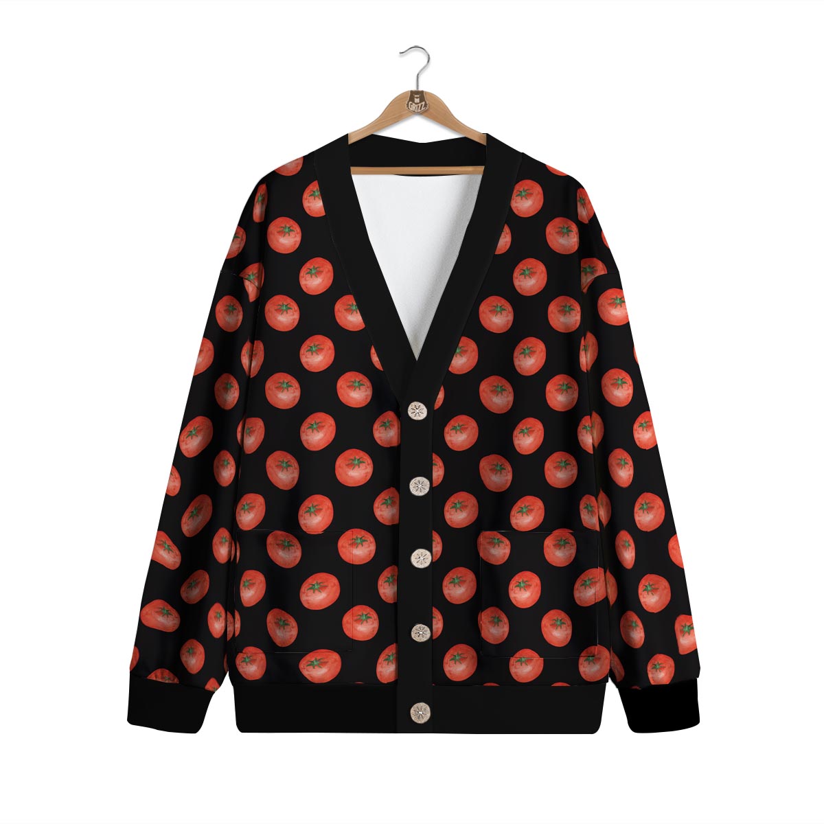Tomatoes Red Ripe Print Pattern Cardigan-grizzshop