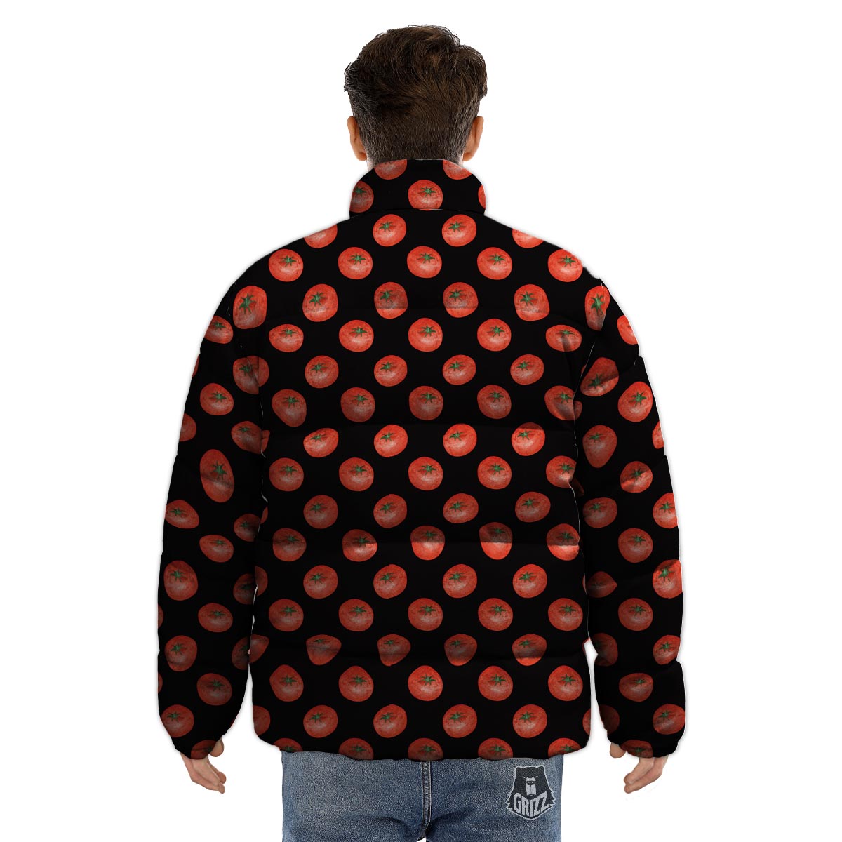 Tomatoes Red Ripe Print Pattern Puffer Jacket-grizzshop