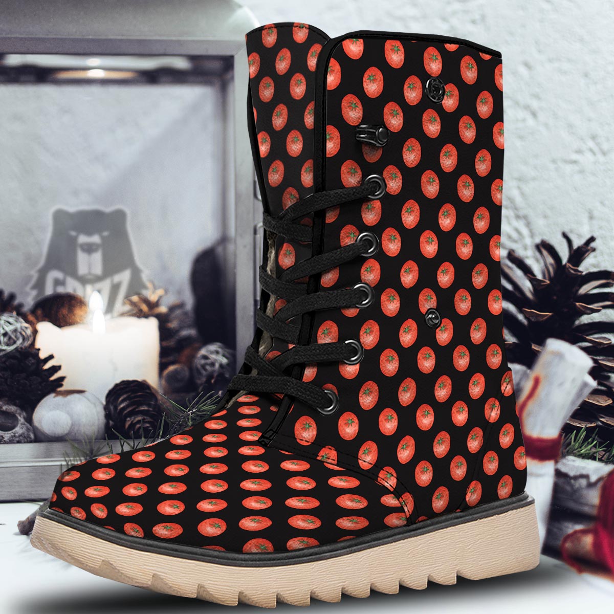 Tomatoes Red Ripe Print Pattern Snow Boots-grizzshop