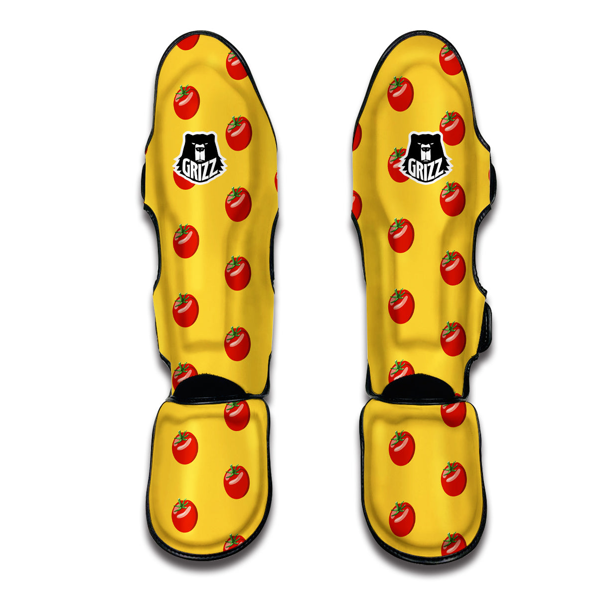 Tomatoes Yellow Print Pattern Muay Thai Shin Guards-grizzshop