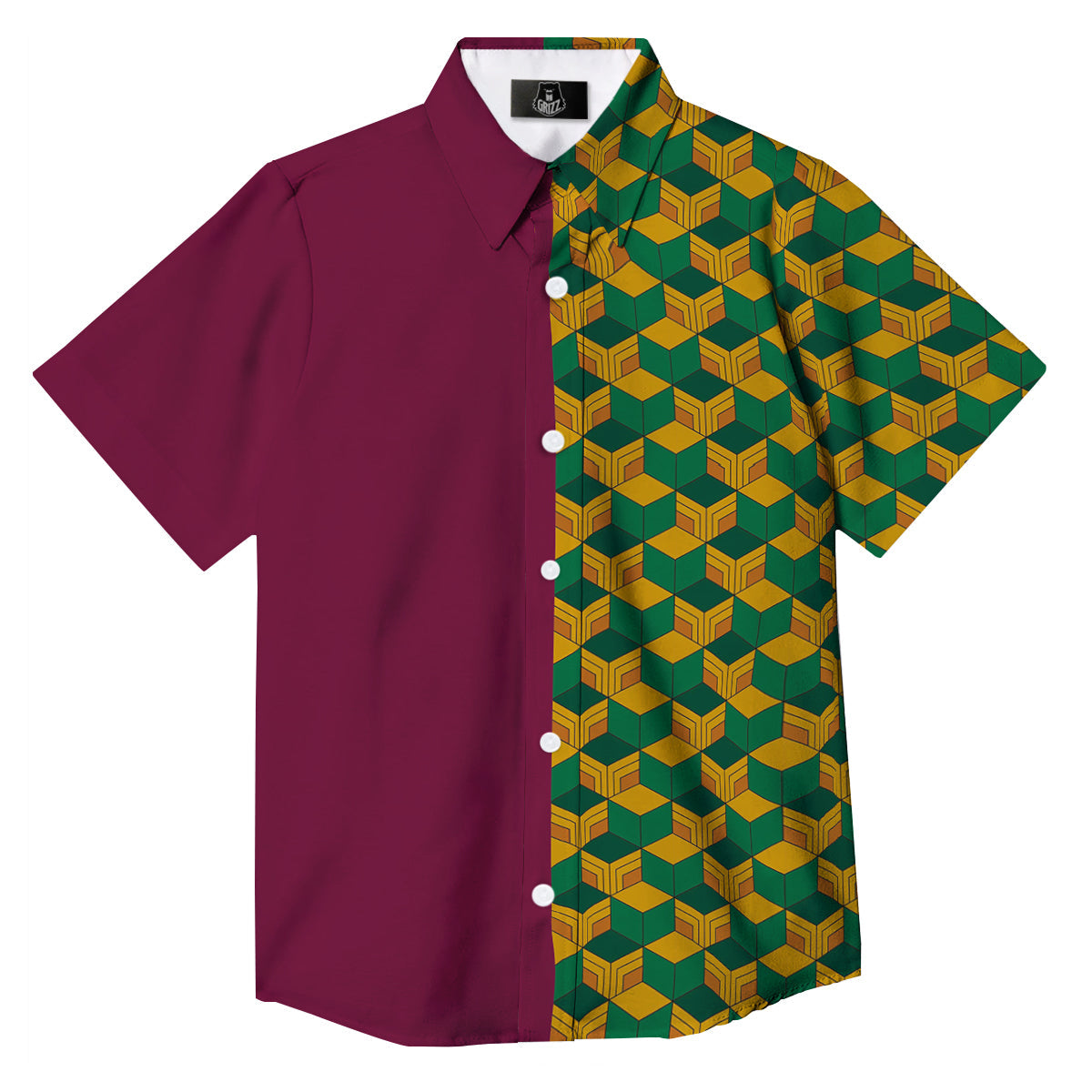 Tomioka Print Pattern Button Up Shirt-grizzshop