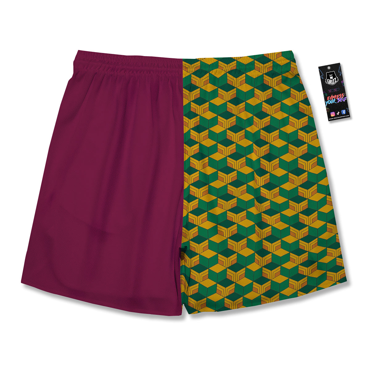 Tomioka Print Pattern Men's Running Shorts-grizzshop