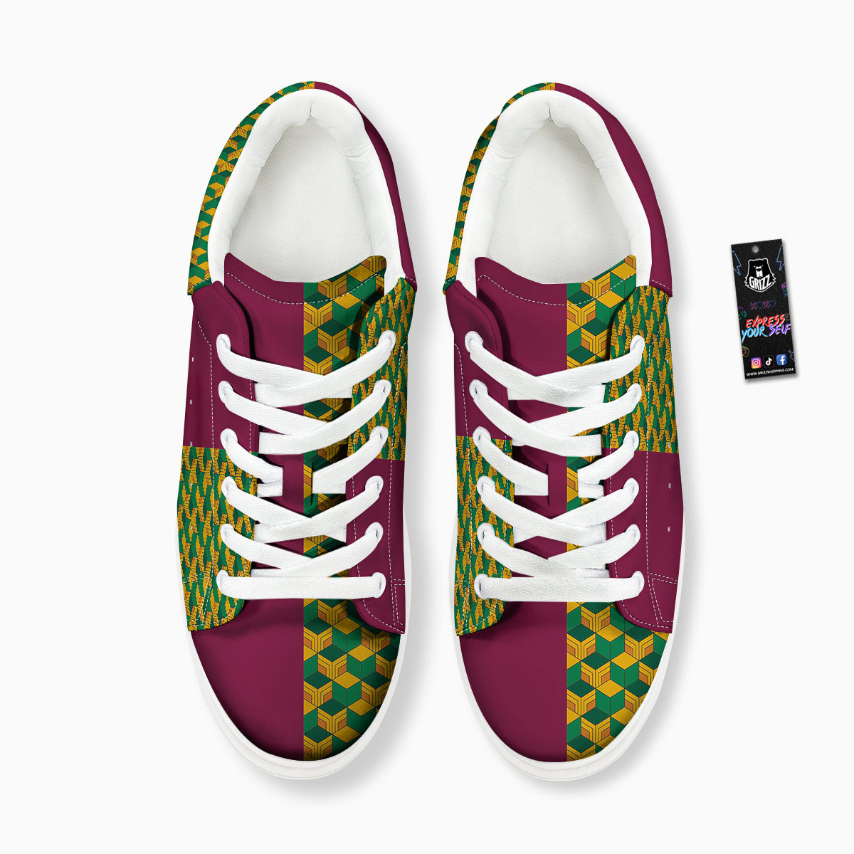 Tomioka Print Pattern Platform Shoes-grizzshop
