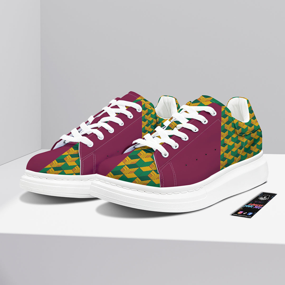 Tomioka Print Pattern Platform Shoes-grizzshop