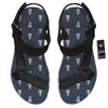 Tongue Gay Pride Print Pattern Black Open Toe Sandals-grizzshop