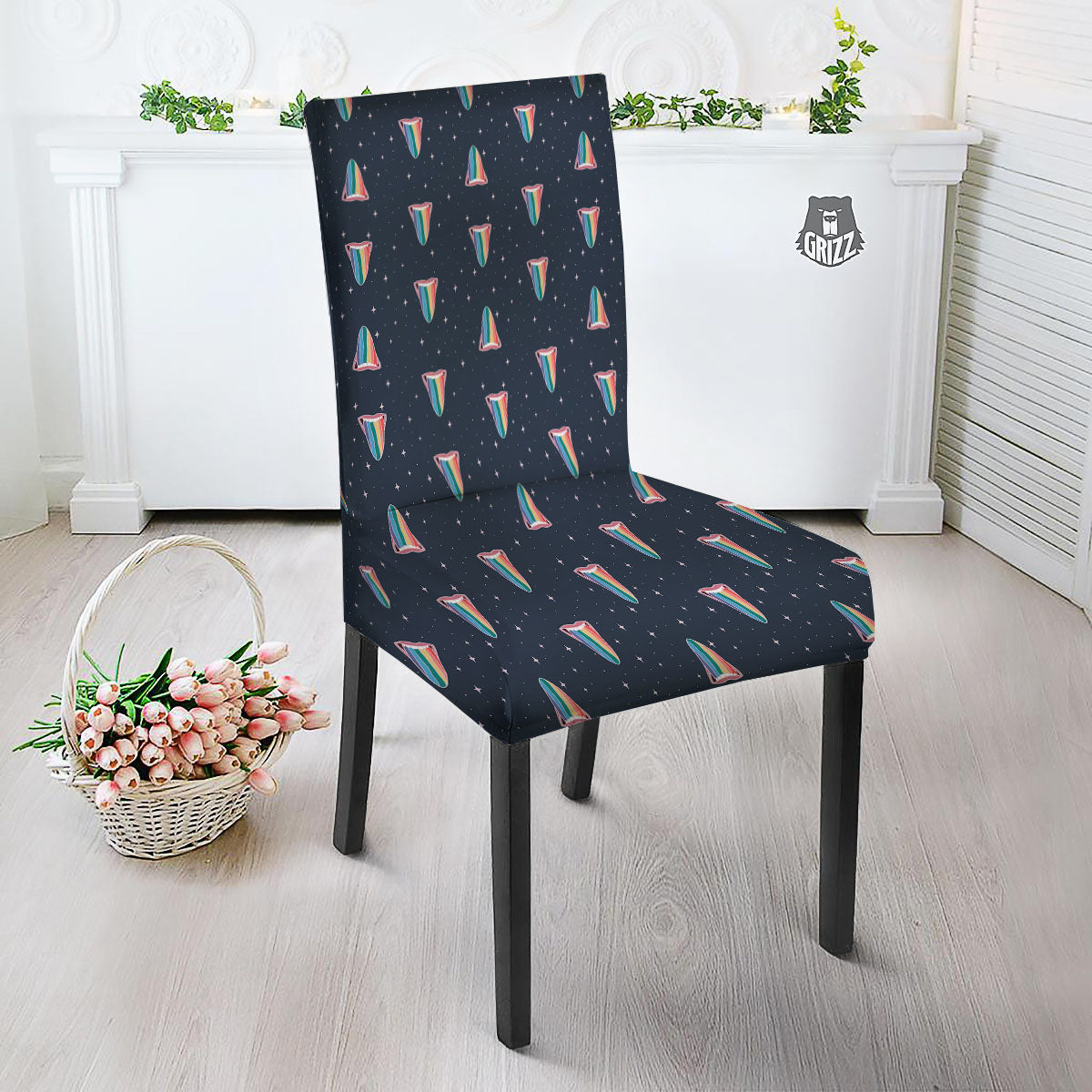 Tongue Gay Pride Print Pattern Dining Chair Slipcover-grizzshop