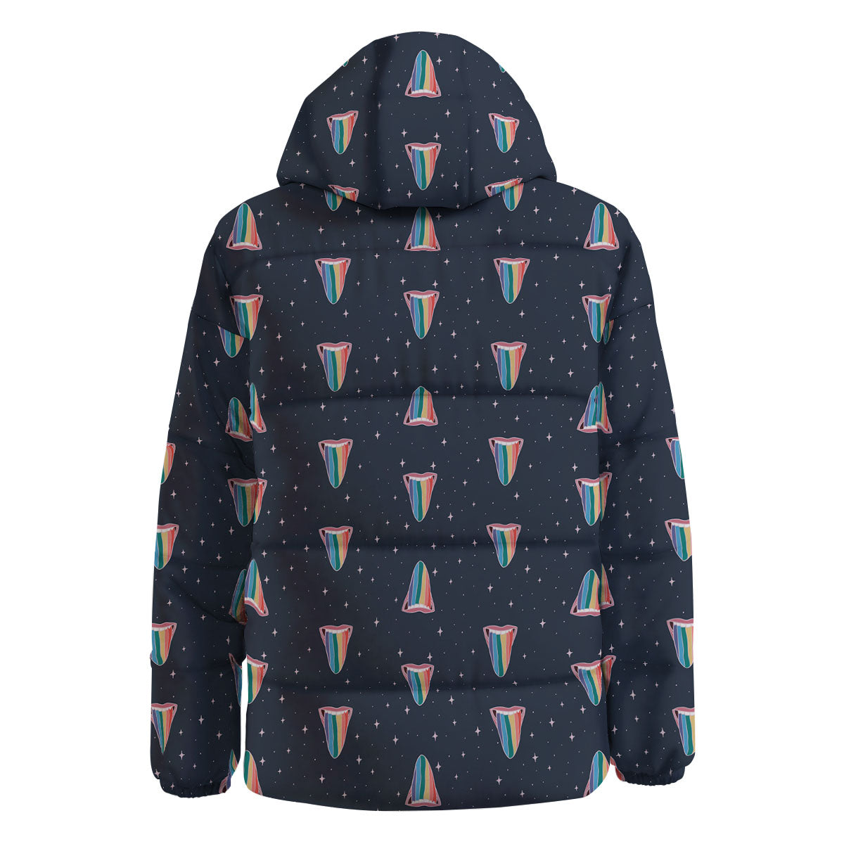 Tongue Gay Pride Print Pattern Down Jacket-grizzshop