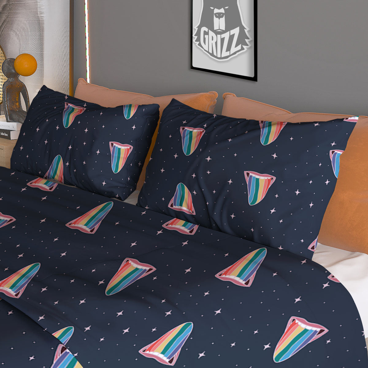 Tongue Gay Pride Print Pattern Duvet Cover Bedding Set