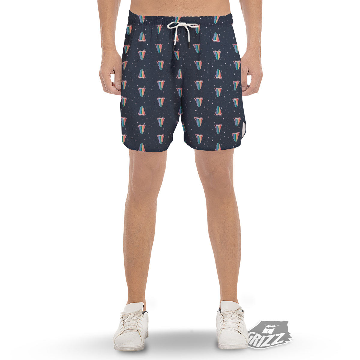 Tongue Gay Pride Print Pattern Men's Gym Shorts-grizzshop