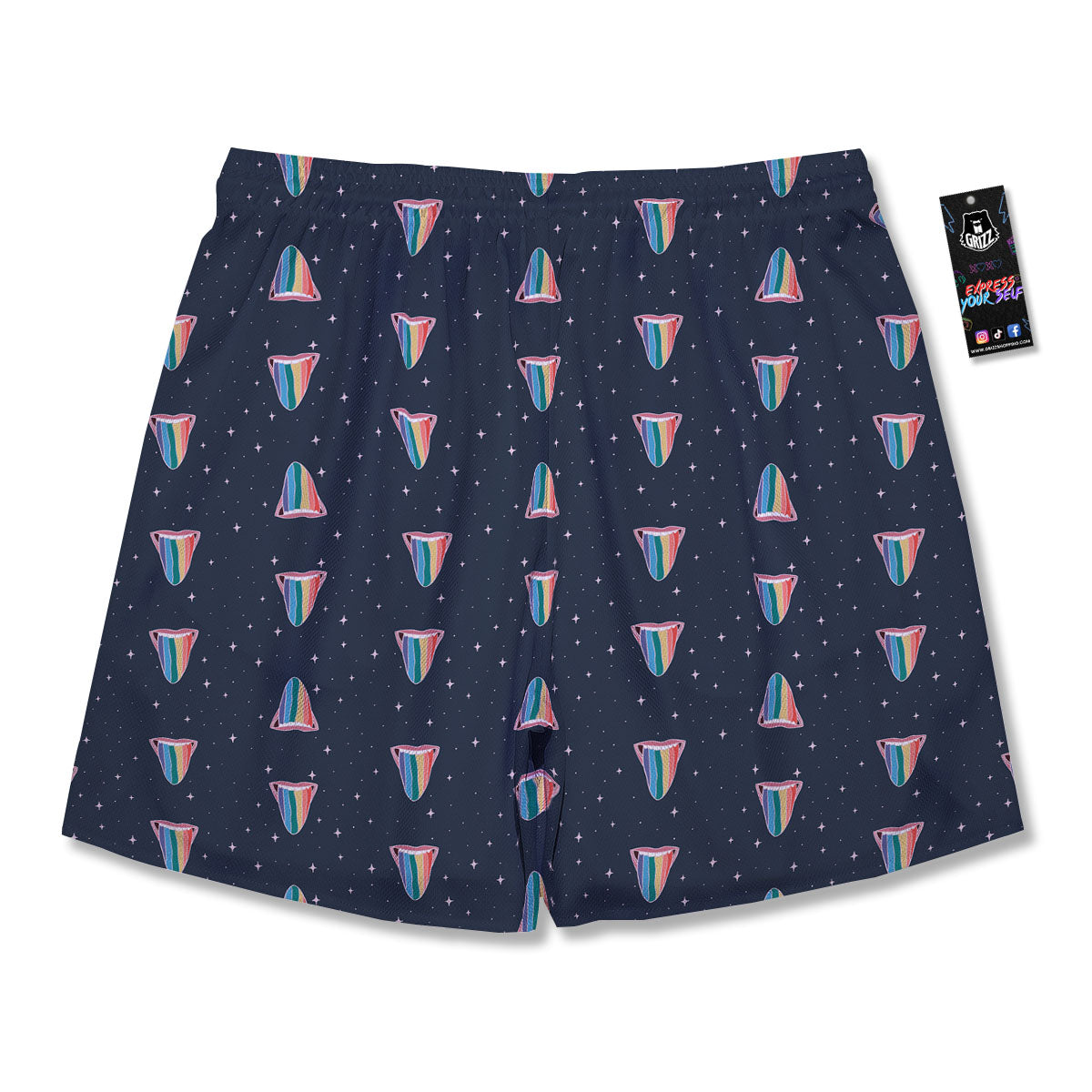 Tongue Gay Pride Print Pattern Men's Running Shorts-grizzshop