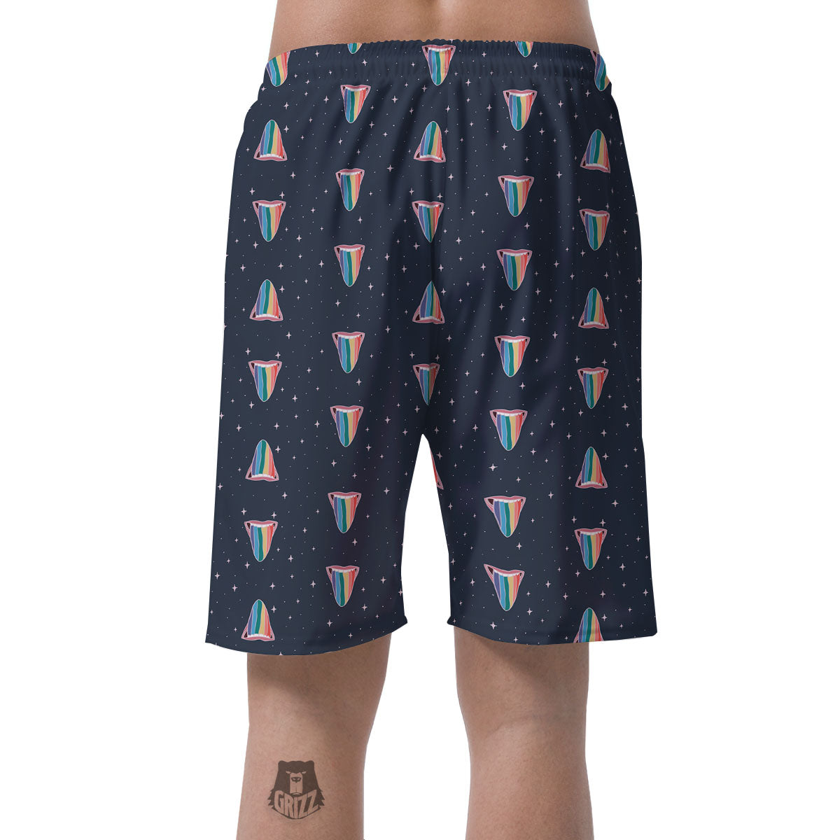 Tongue Gay Pride Print Pattern Men's Shorts-grizzshop