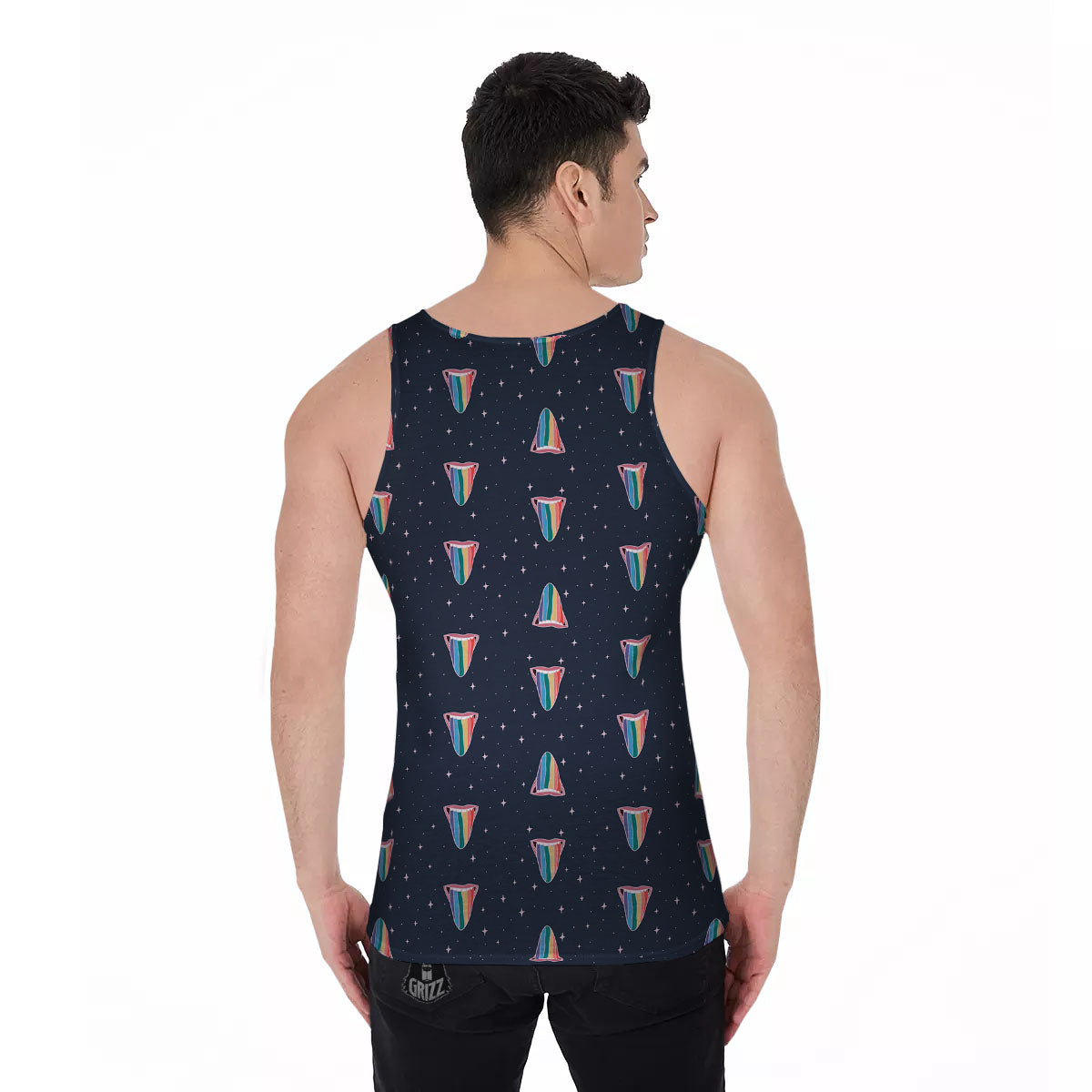 Tongue Gay Pride Print Pattern Men's Tank Top-grizzshop