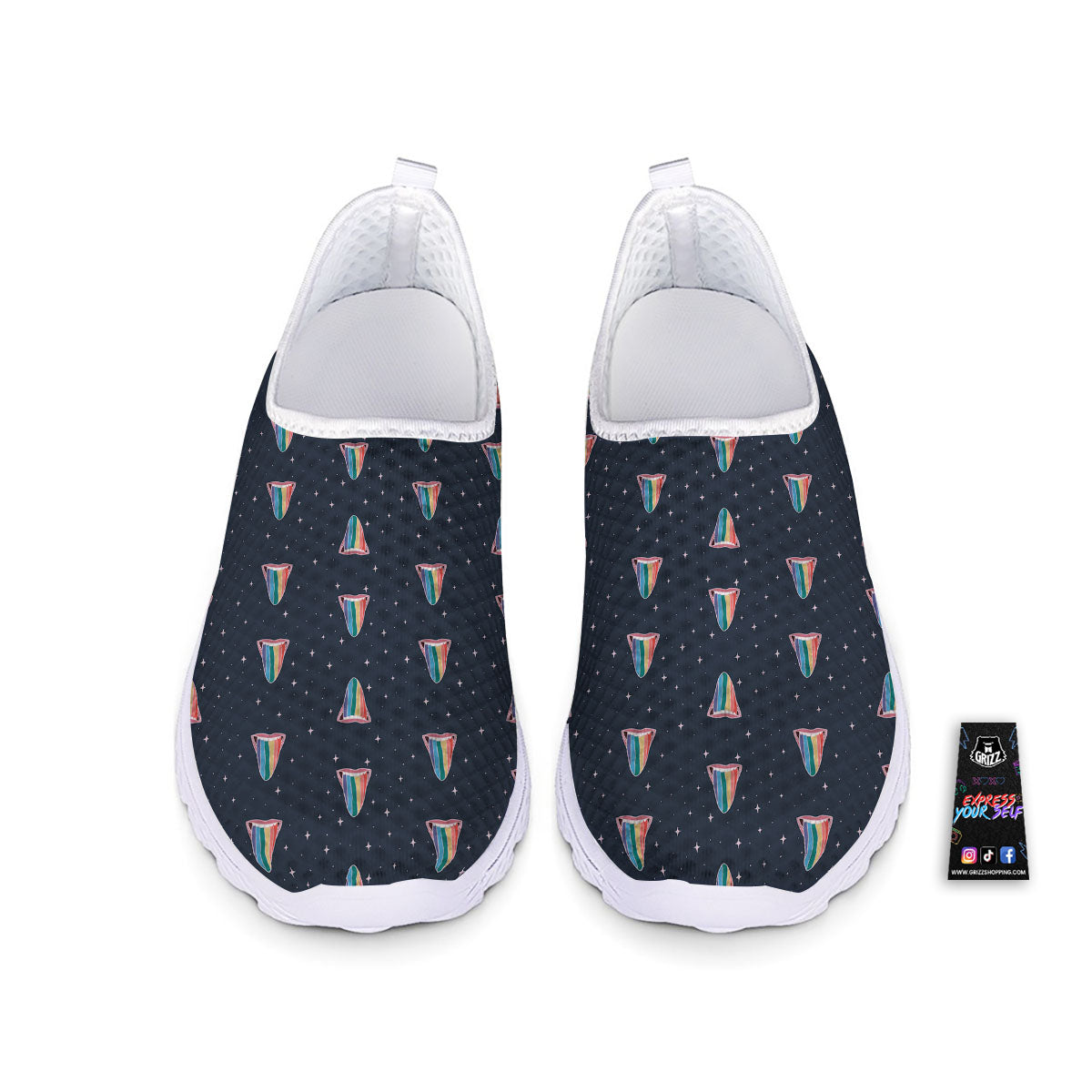 Tongue Gay Pride Print Pattern Nurse Shoes-grizzshop