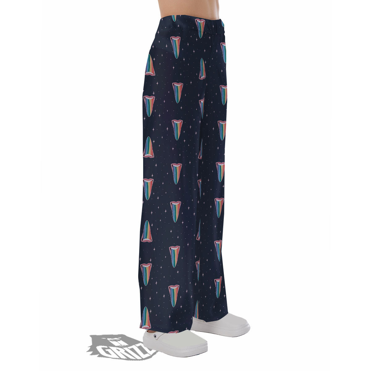 Tongue Gay Pride Print Pattern Pajama Pants-grizzshop