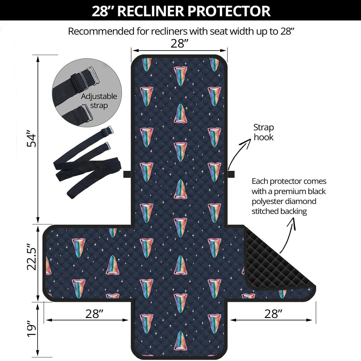 Tongue Gay Pride Print Pattern Recliner Protector-grizzshop