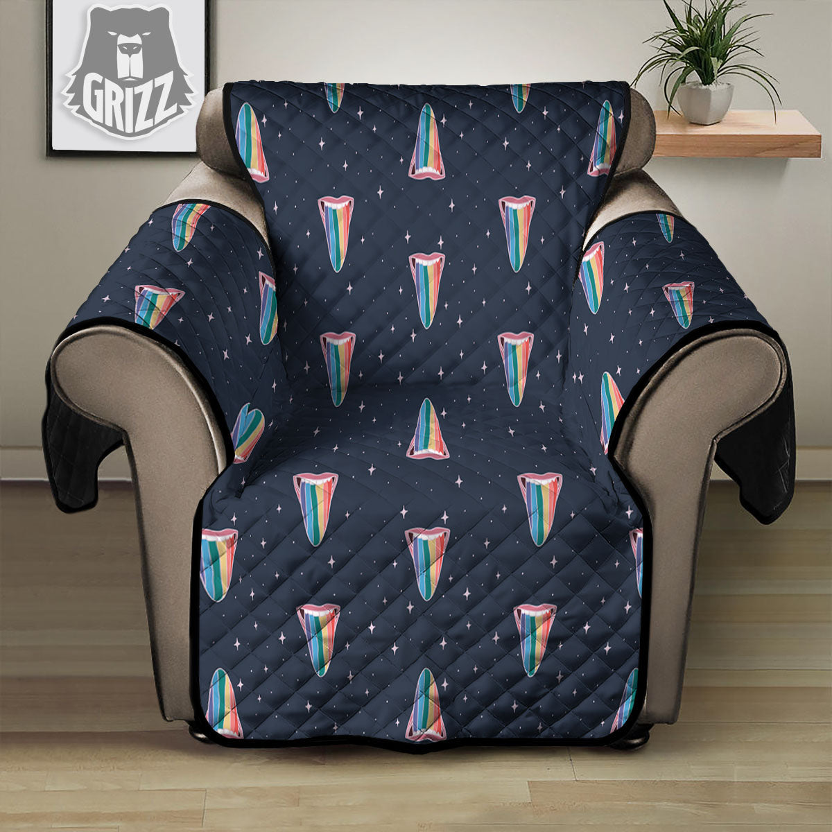 Tongue Gay Pride Print Pattern Recliner Protector-grizzshop